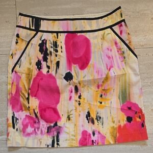 Tabitha Abstract Floral Watercolor Mini Skirt